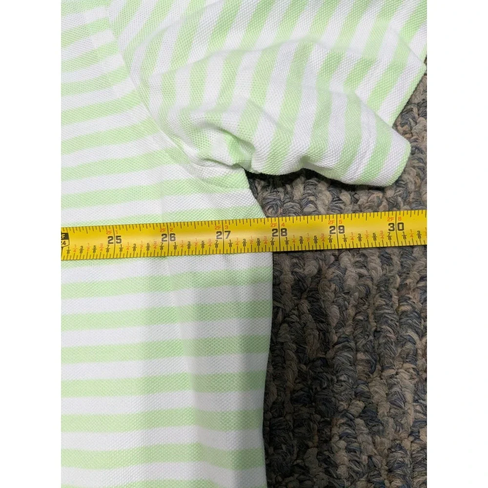 Ralph Lauren Knit Oxford Polo Shirt Mens 3XB Big Lime Green White Striped Pony